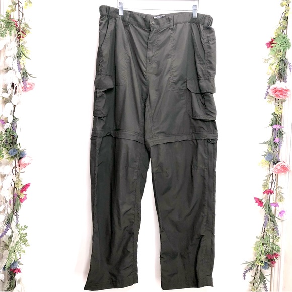 REI gray convertible cargo pants to shorts